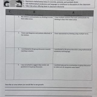 Example of Self-Assessment in Math