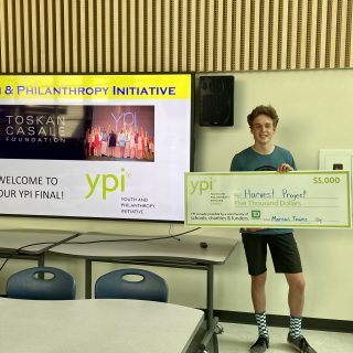 Gr. 10 Youth Philanthropy Initiative winner presented on The Harvest Project